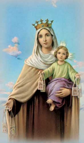 Our Lady of Mount Carmel Holy Card (8-UP)