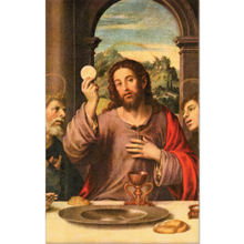 Jesus at Last Supper 8-UP Holy Card