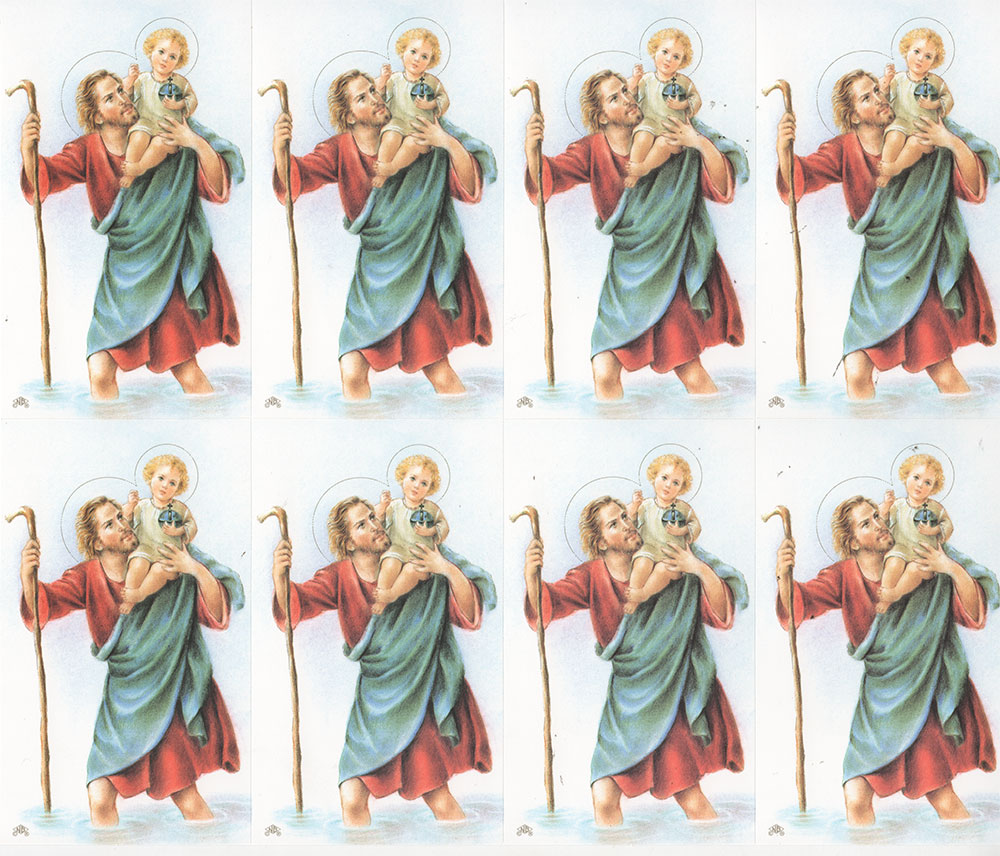 St. Christopher 8-UP Holy Card