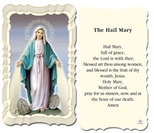 The Hail Mary With Our Lady of Grace Holy Card
