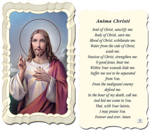 Anima Christi Prayer with Sacred Heart of Jesus Image