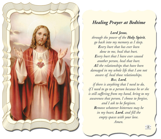 Healing Prayer at Bedtime Holy Card