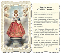 Infant of Prague Novena Holy Card