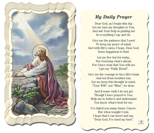 My Daily Prayer Paper Holy Card