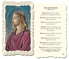 The Beatitudes with Christ Image Holy Card