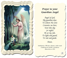 Prayer to Your Guardian Angel Boy Holy Card
