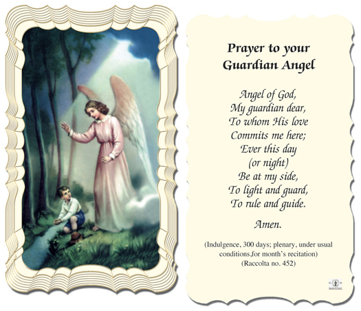 Prayer to Your Guardian Angel Boy Holy Card