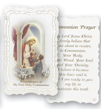 First Communion Prayer Boy Holy Card