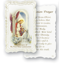 First Communion Girl Holy Card