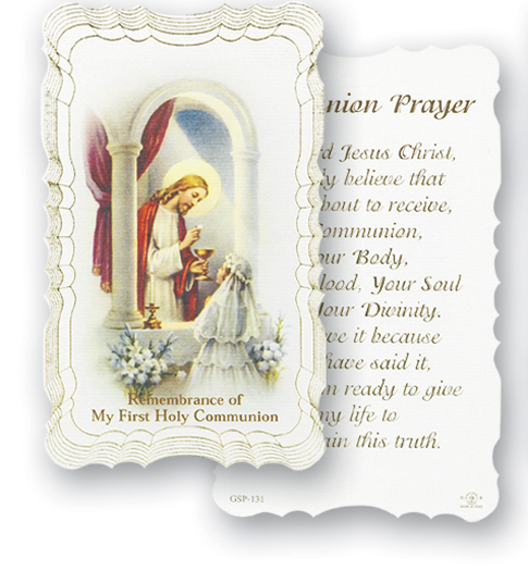 First Communion Girl Holy Card