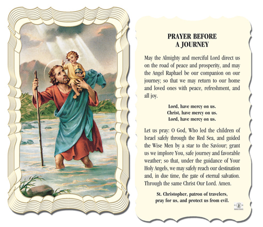 Prayer Before a Journey St. Christopher Holy Card