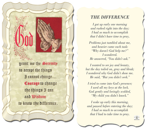 The Difference  Serenity Prayer