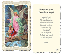 Prayer to Angel of God w Guardian Angel Image