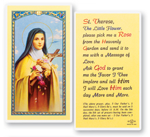 St. Therese Pick Me a Rose Laminated