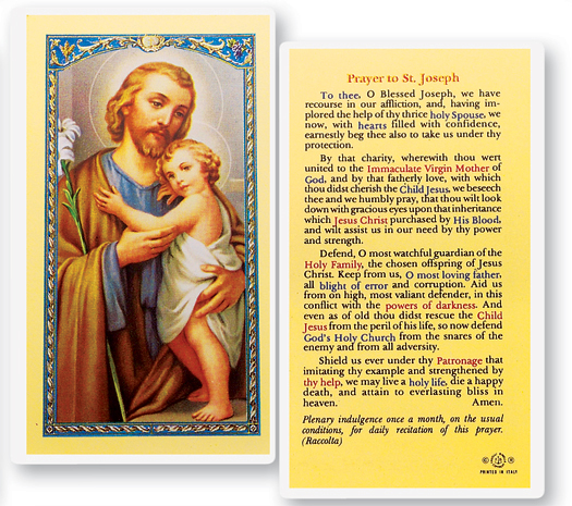 Prayer to St. Joseph Holy Card