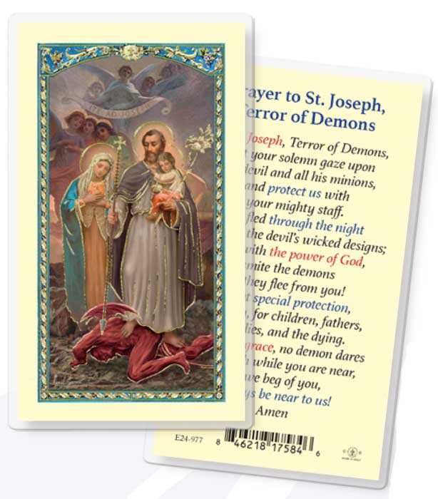 St. Joseph Terror or Demons Holy Card