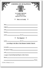Baptismal Certificate Pad