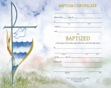 Baptismal Certificate with Envelopes