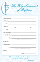 Baptism Certificate Pad