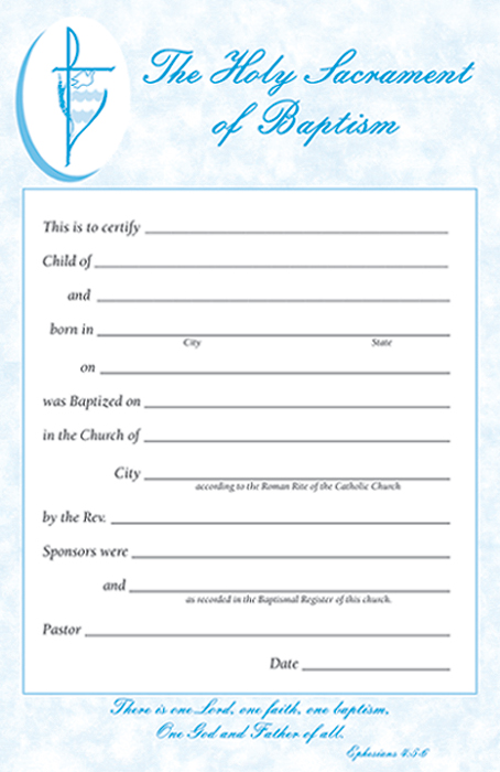 Baptism Certificate Pad