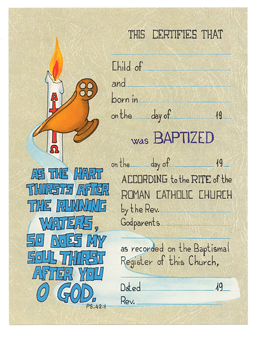 Baptismal Certificate - Reduced Price