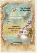 Baptism Certificate WITHOUT Envelopes