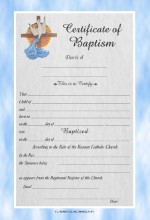 Certificate of Baptism with Blue Border