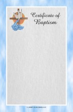 Certificate of Baptism with Blue Border