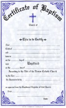 Two Color Certificate of Baptism