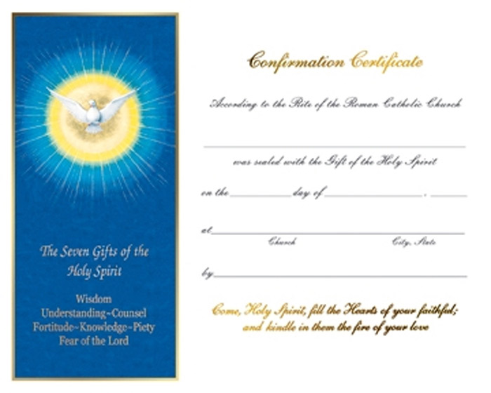 Full Color Confirmation Certificate