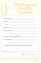 1st Communion Certificate Pad