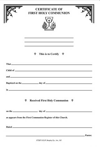 Communion Certificate Pad