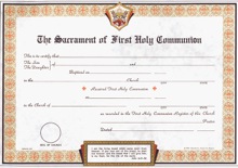 First Holy Communion Certificate Pad