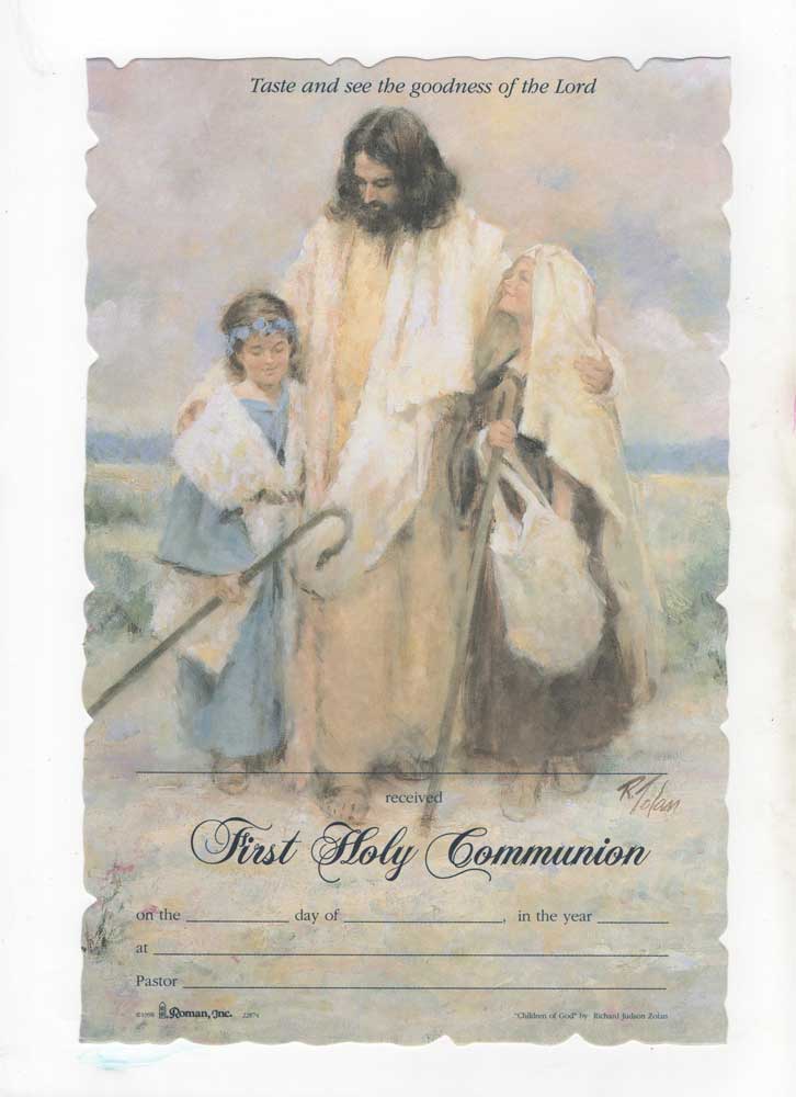 First Holy Communion Certificate