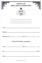 Notification of First Communion Pad