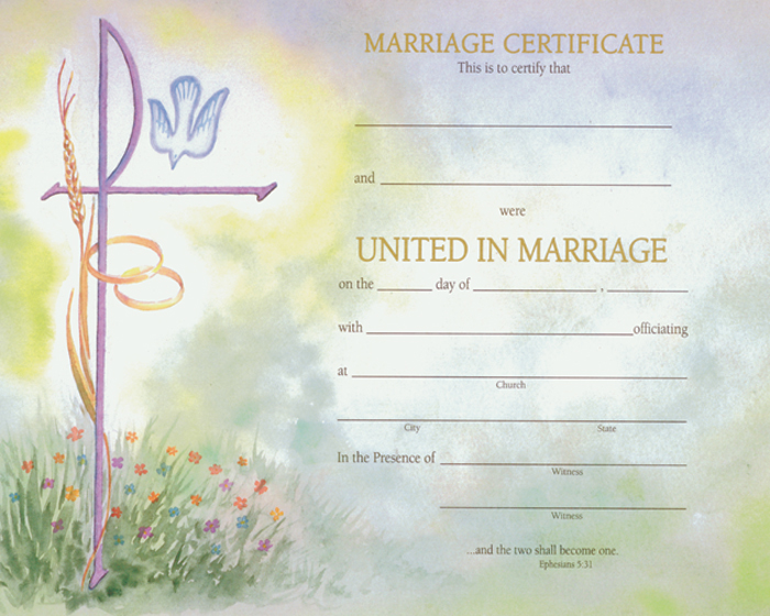 Water Color Marriage Certificate