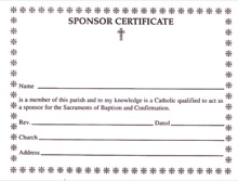 Sponsor Certificate Pad