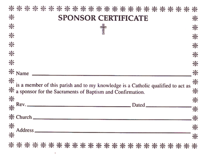 Sponsor Certificate Pad