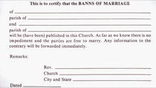 Certificate of Publication of BANNS OF MARRIAGE Form Pad