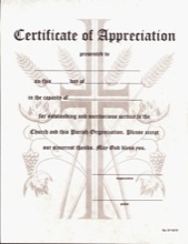 Certificate of Appreciation