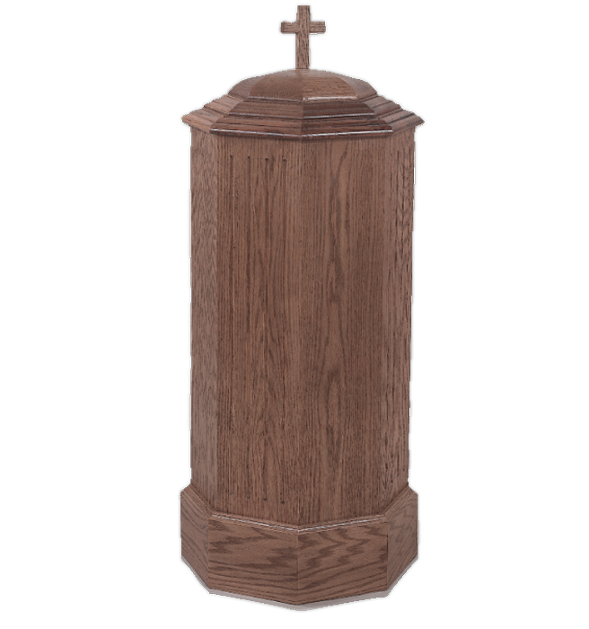 Wood Baptismal Font - 37" Height