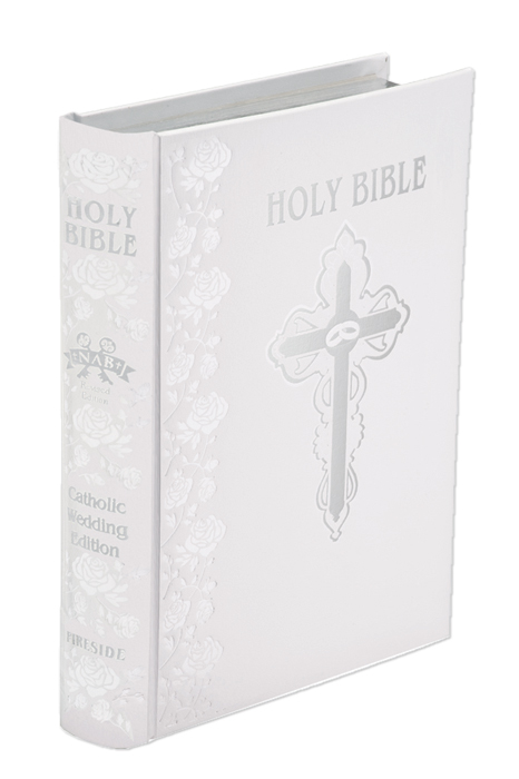 NABRE Catholic Wedding Bible - White and Silver