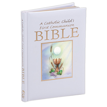 White Catholic Children's First Communion Bible