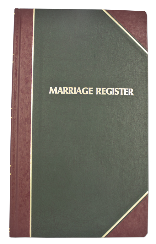 Marriage Register - Black and Gold Lettering Cover