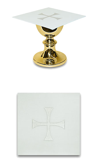 Flared Cross Motif Chalice Pall