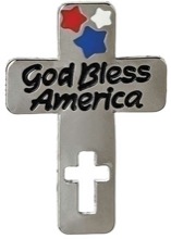 God Bless America Cross Visor Clip