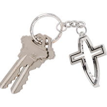 Cross Fish Key Chain