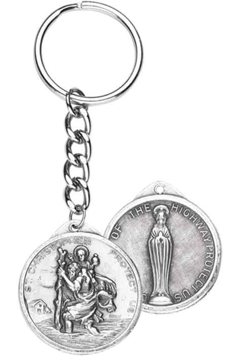 St. Christopher and Our Lady of the Highway Key Chain
