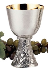 Brass Silver Plated Chalice with Dish Paten