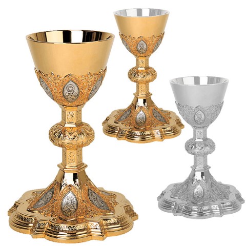 The Apostles Medallion Brass Chalice and Paten